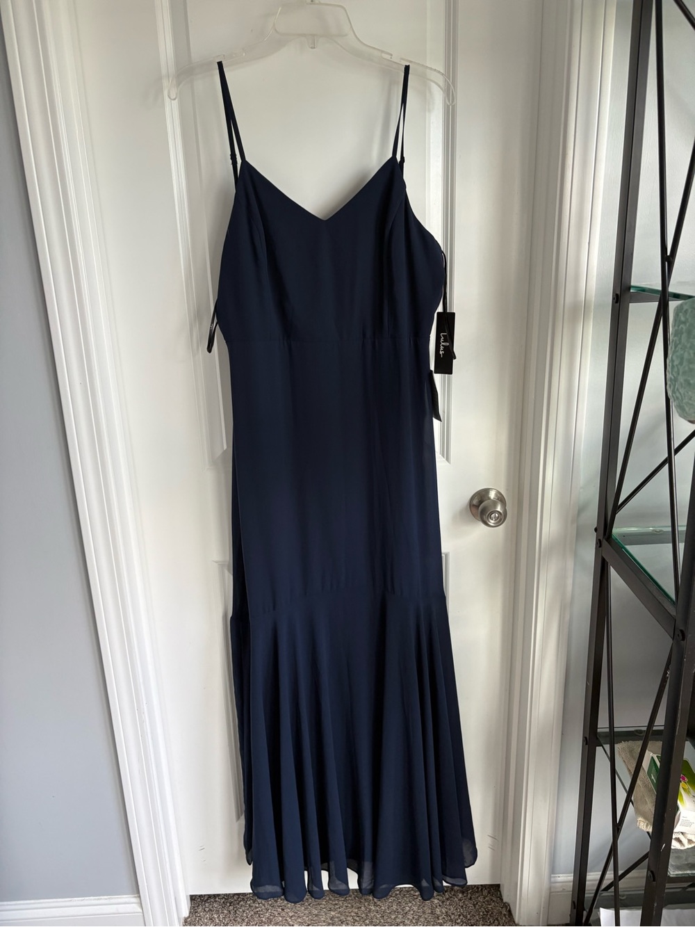 Lulu's Midnight Navy Spaghetti Strap Maxi Dress
